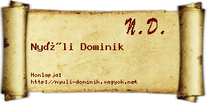 Nyúli Dominik névjegykártya
